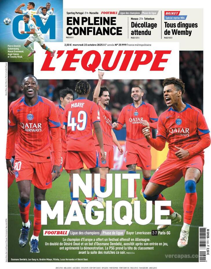 Capa L'�quipe - 2025-10-22