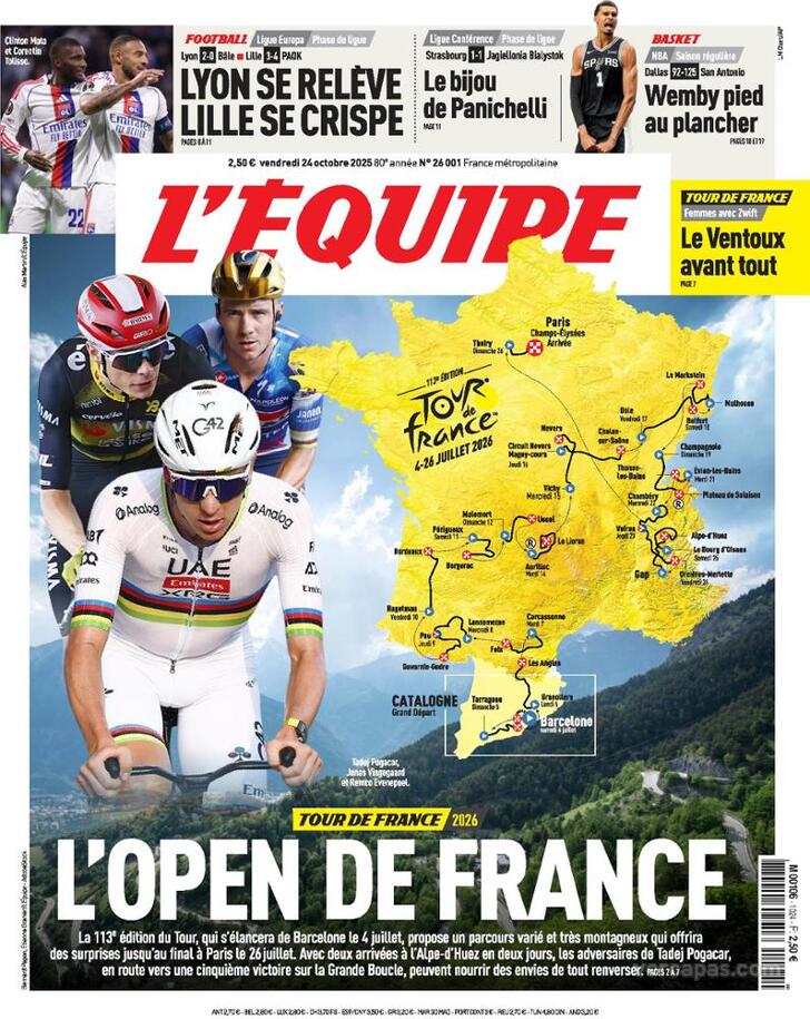 Capa L'�quipe - 2025-10-24