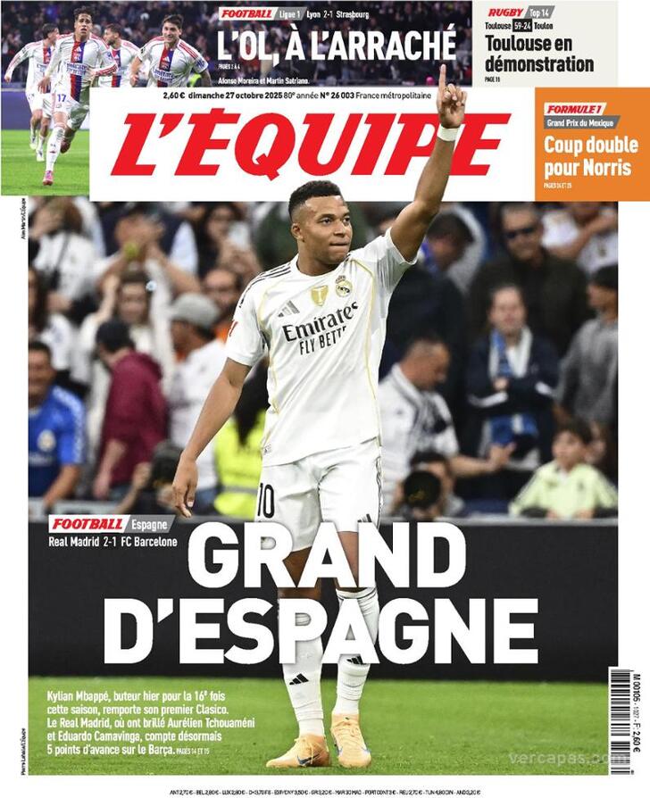 Capa L'�quipe - 2025-10-27