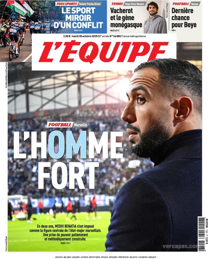Capa L'�quipe - 2025-10-28