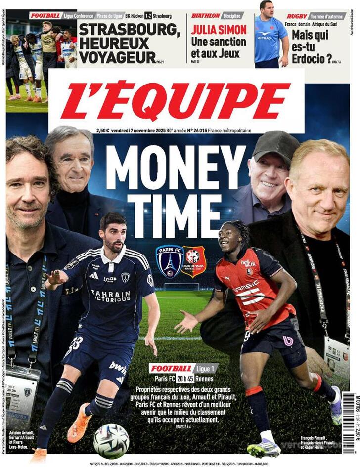 Capa L'�quipe - 2025-11-07