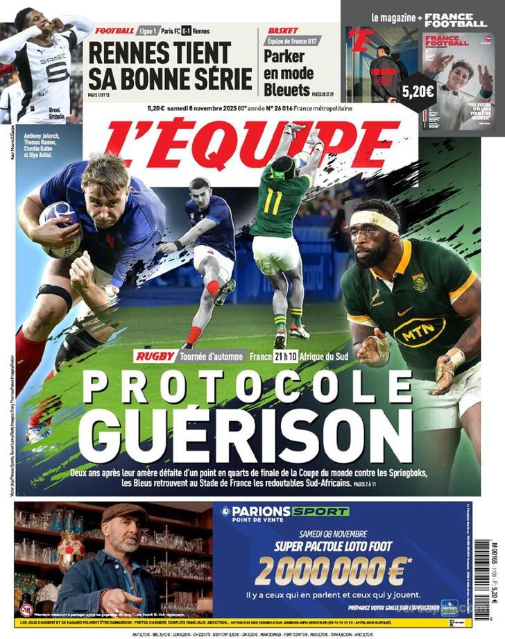Capa L'�quipe - 2025-11-08