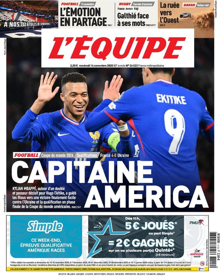 Capa L'quipe - 2025-11-14