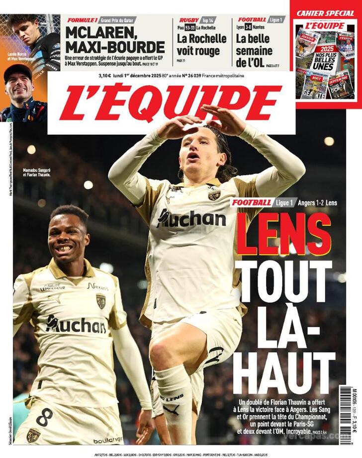 Capa L'quipe - 2025-12-01