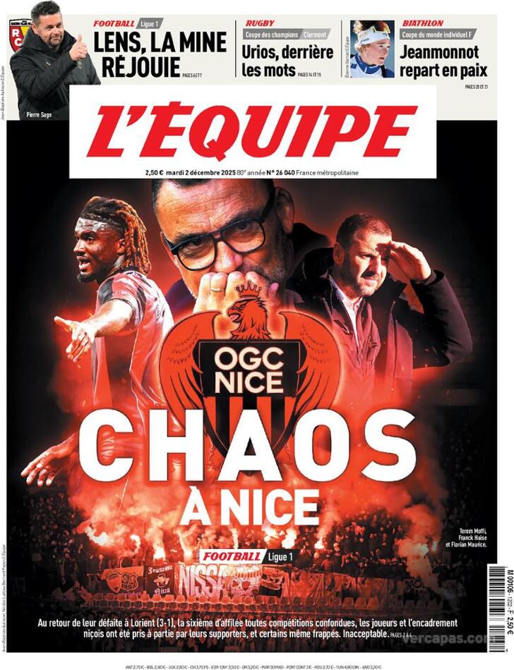 Capa L'quipe - 2025-12-02