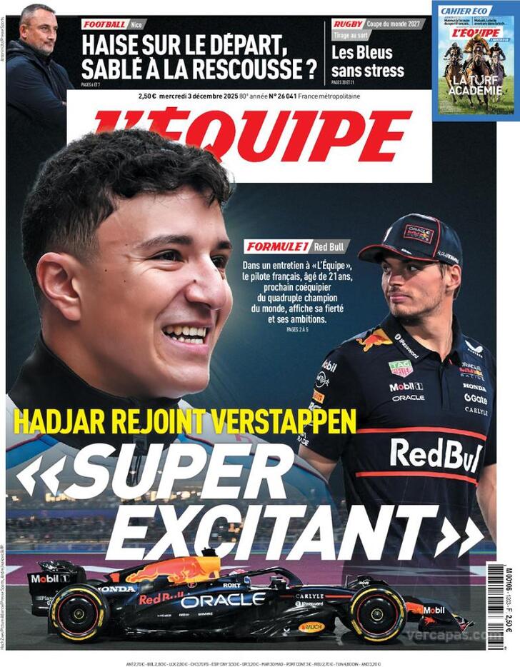 Capa L'quipe - 2025-12-03