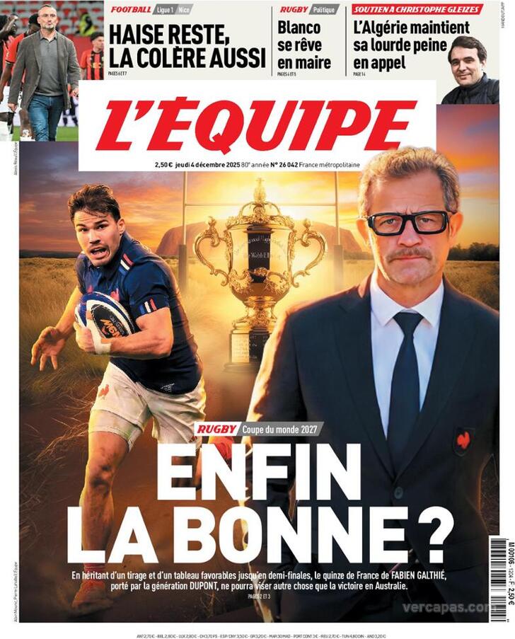 Capa L'quipe - 2025-12-04