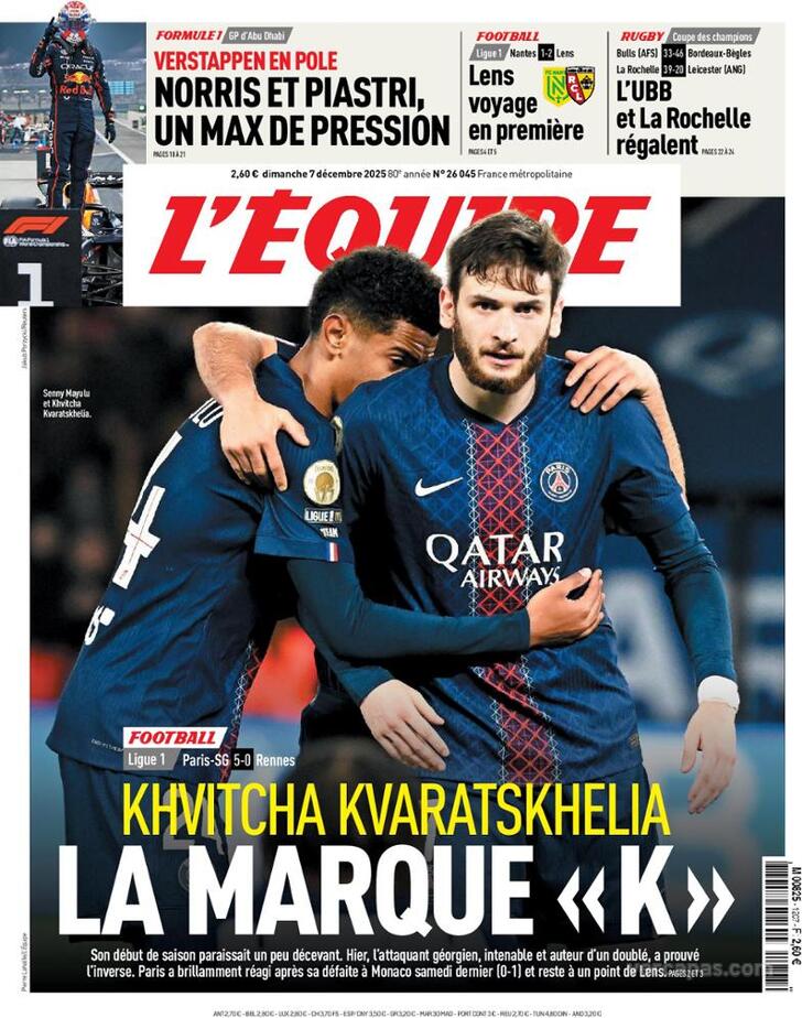 Capa L'quipe - 2025-12-07