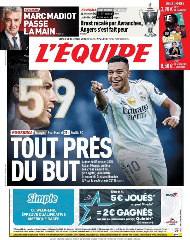 Capa L'�quipe - 2025-12-20
