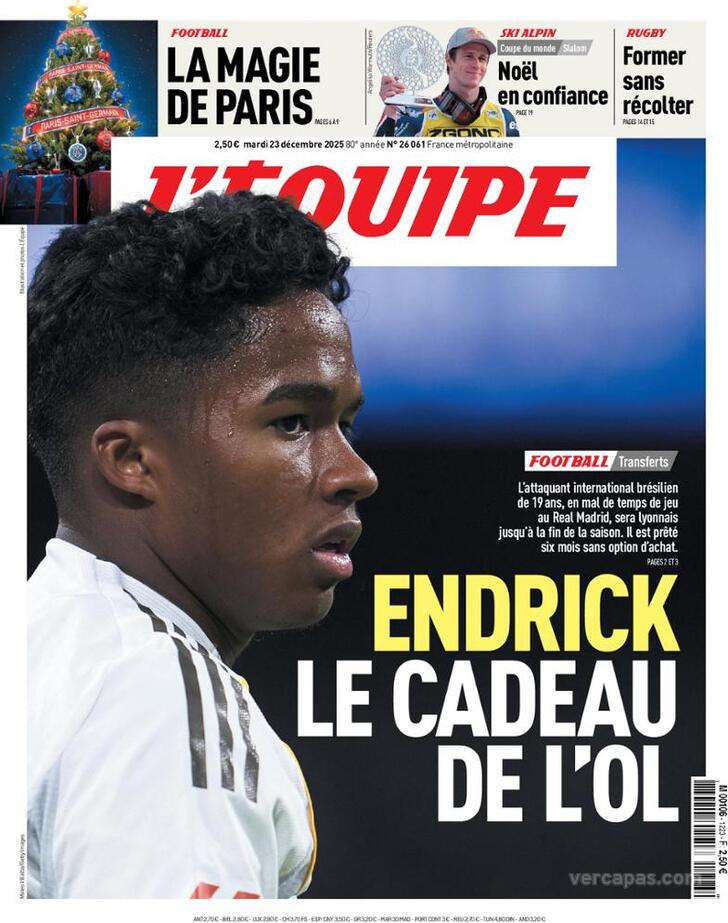 Capa L'�quipe - 2025-12-23