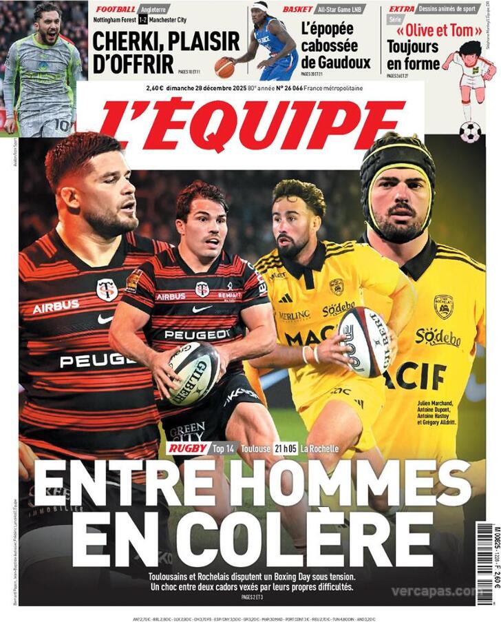 Capa L'�quipe - 2025-12-28