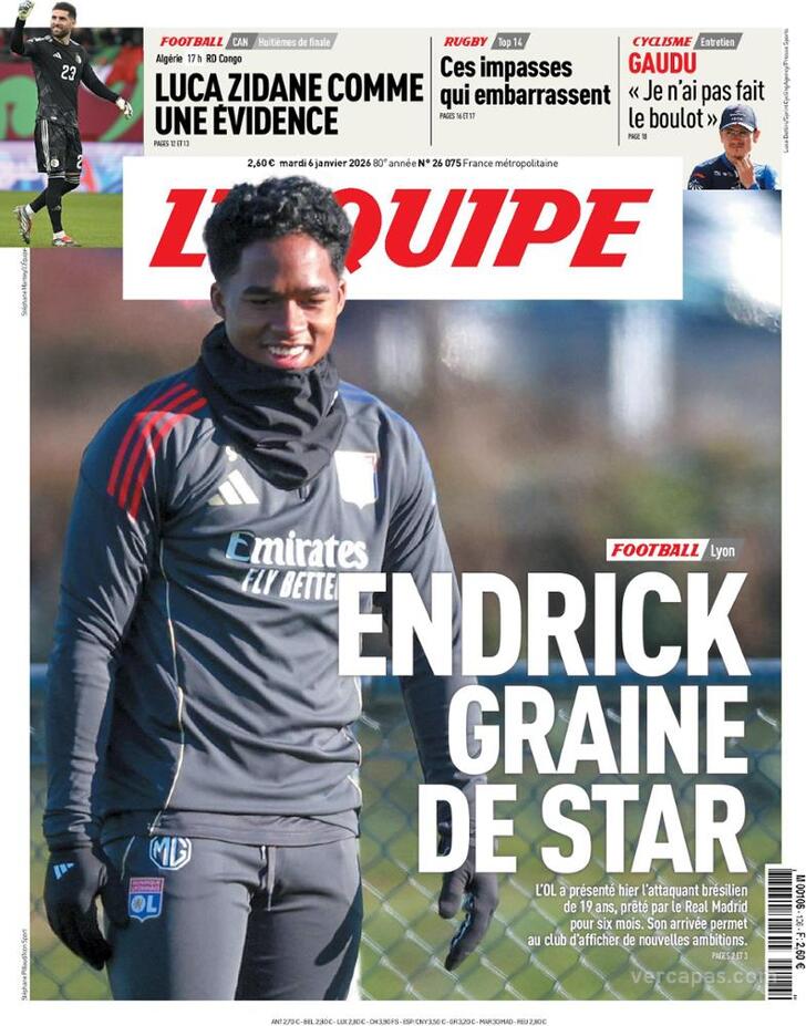 Capa L'�quipe - 2026-01-06