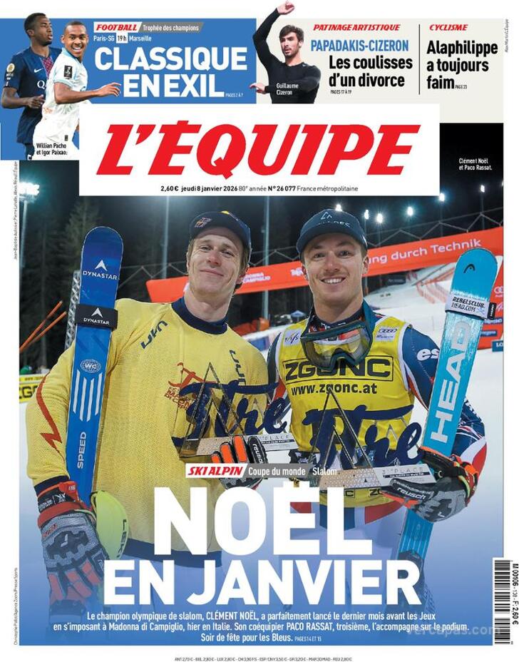 Capa L'�quipe - 2026-01-08