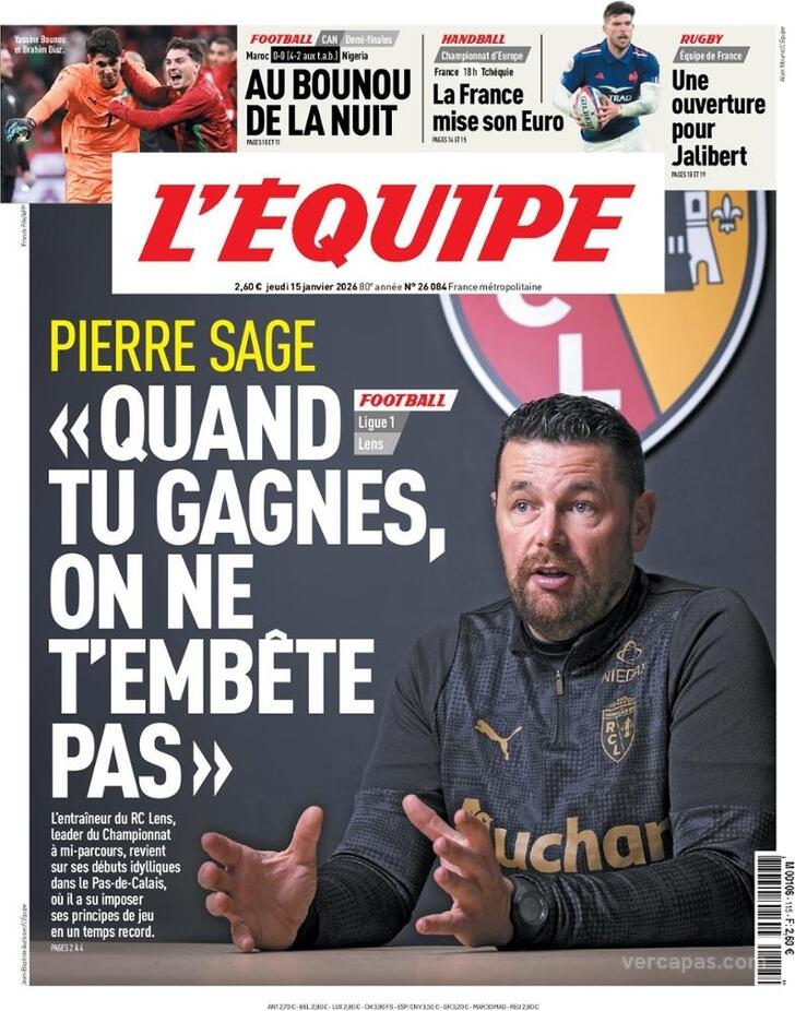 Capa L'�quipe - 2026-01-15