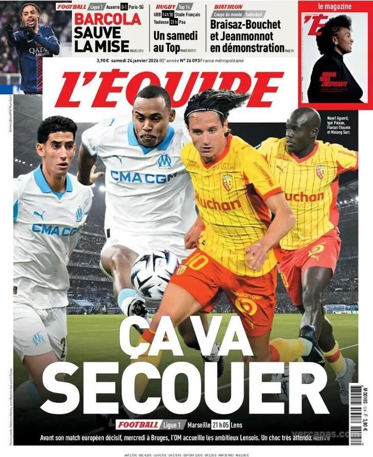 Capa L'�quipe - 2026-01-24