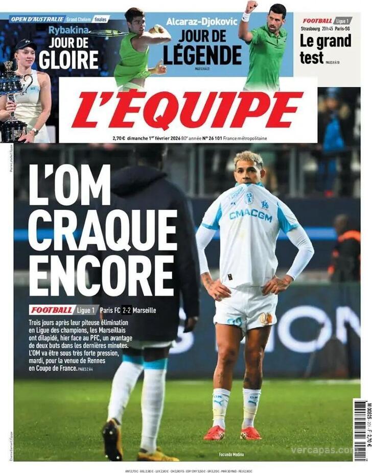 Capa L'�quipe - 2026-02-01