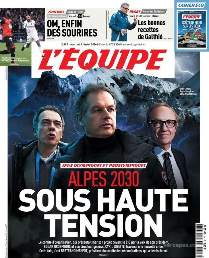 Capa L'�quipe - 2026-02-04