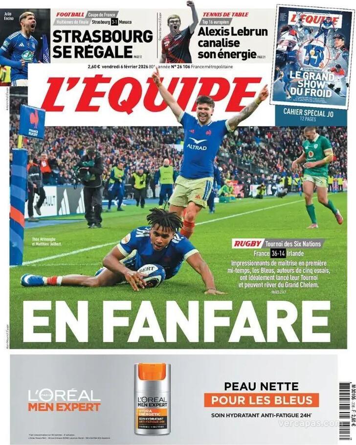 Capa L'�quipe - 2026-02-06
