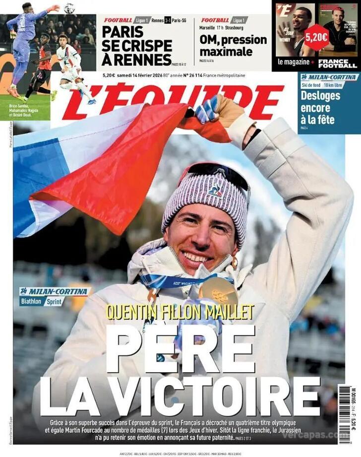 Capa L'�quipe - 2026-02-14