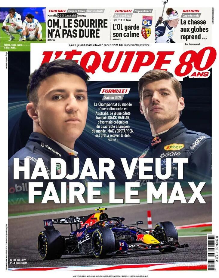 Capa L'�quipe - 2026-03-05