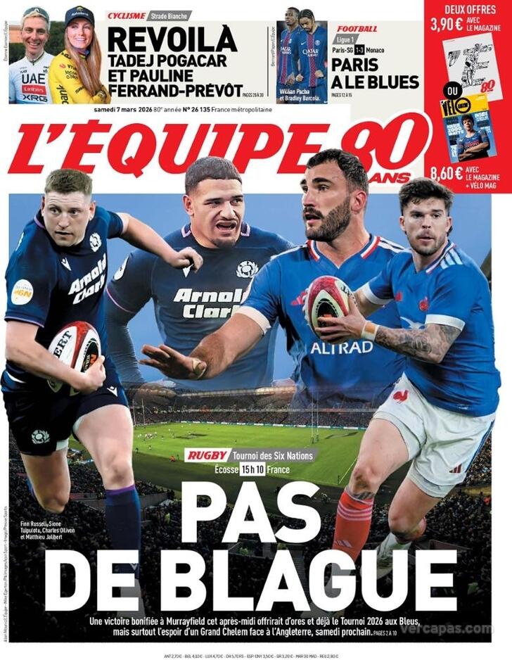 Capa L'�quipe - 2026-03-07