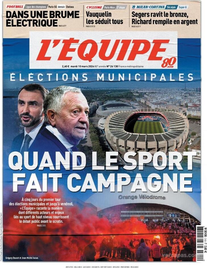 Capa L'�quipe - 2026-03-10