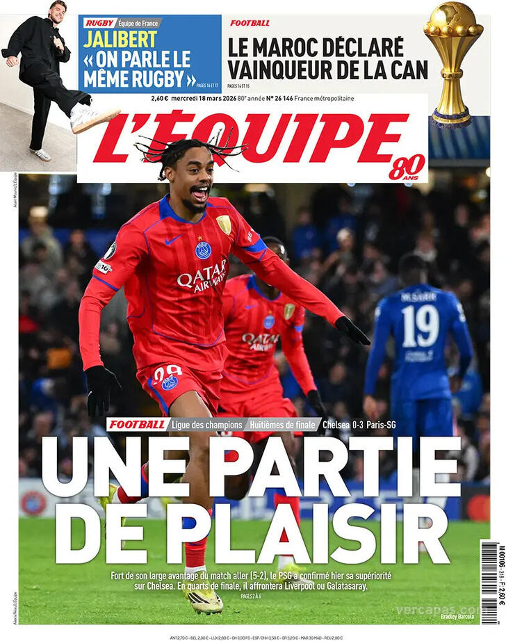 Capa L'�quipe - 2026-03-18