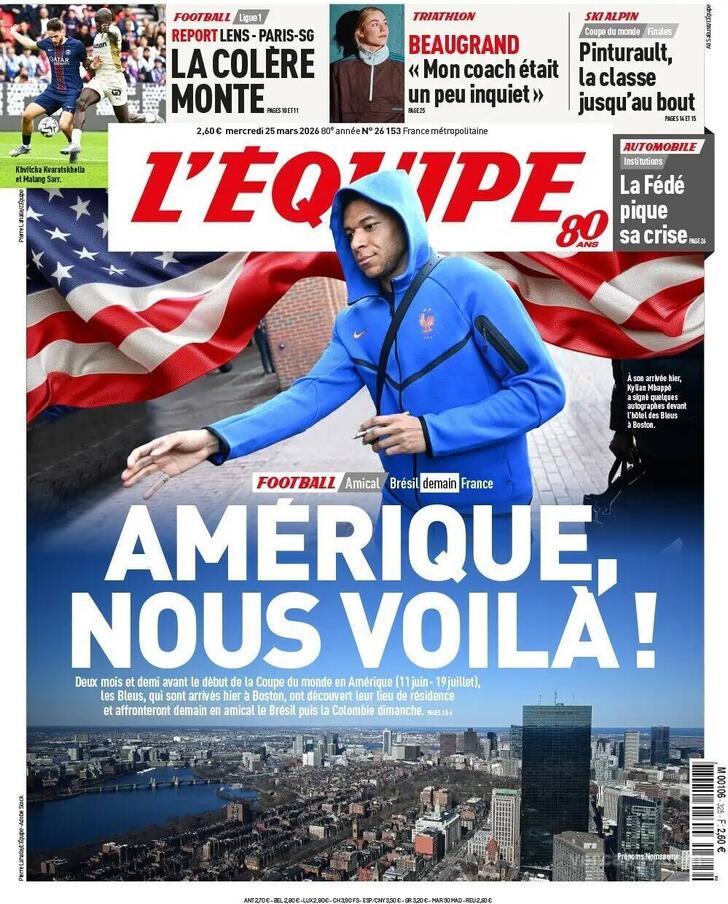 Capa L'�quipe - 2026-03-25