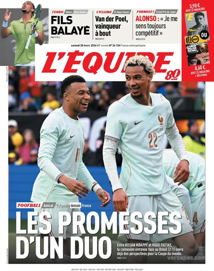 Capa L'�quipe - 2026-03-28