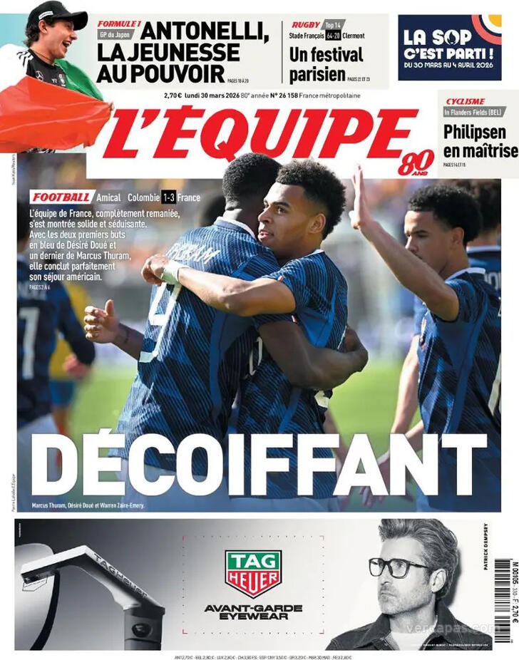 Capa L'�quipe - 2026-03-30