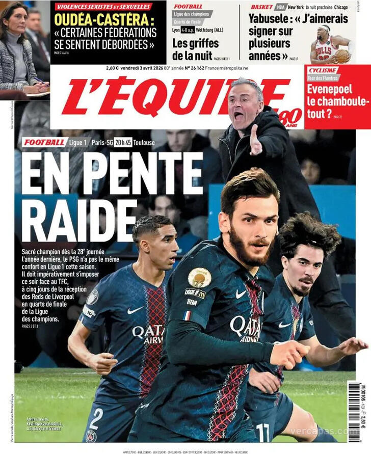Capa L'�quipe - 2026-04-03