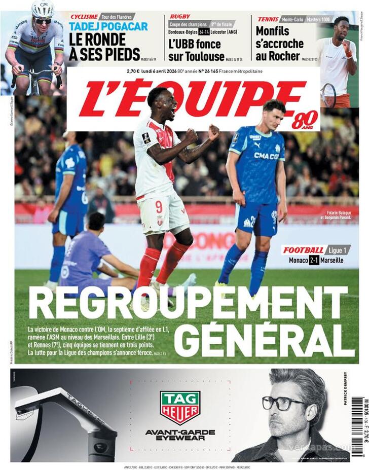 Capa L'�quipe - 2026-04-06