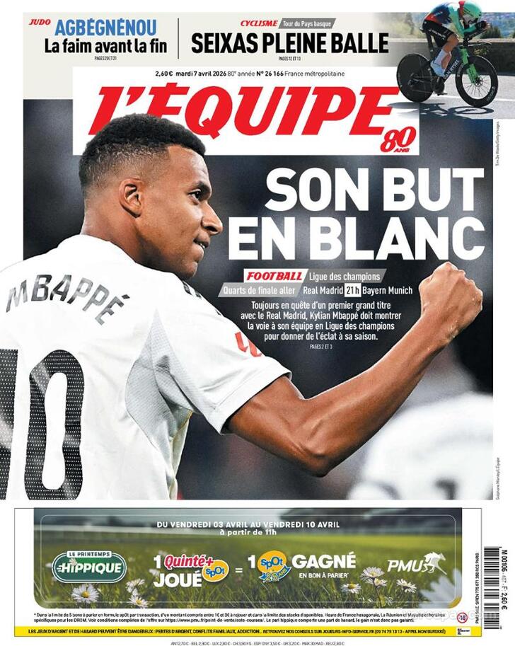 Capa L'�quipe - 2026-04-07