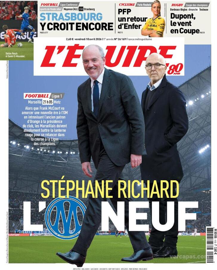 Capa L'�quipe - 2026-04-10