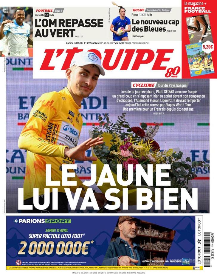 Capa L'�quipe - 2026-04-12