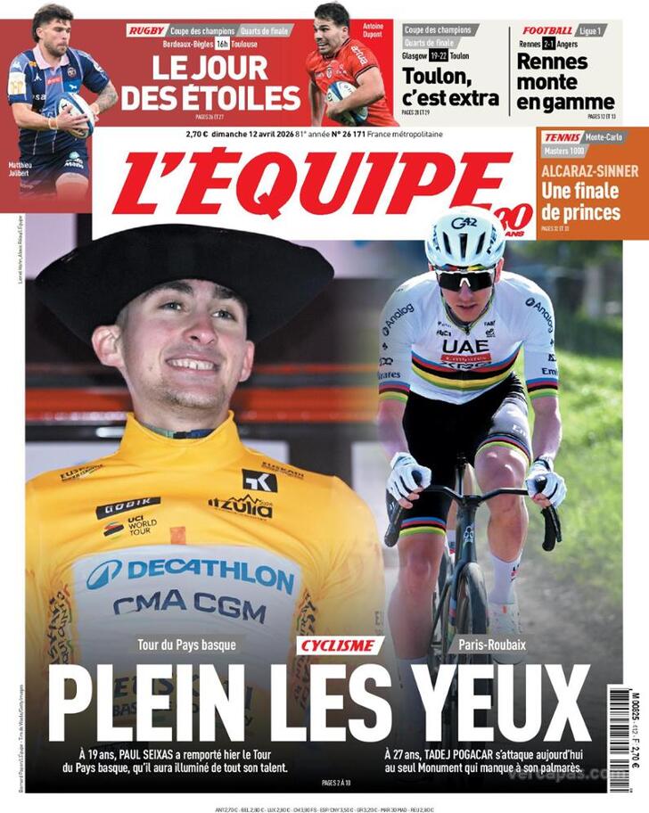Capa L'�quipe - 2026-04-13