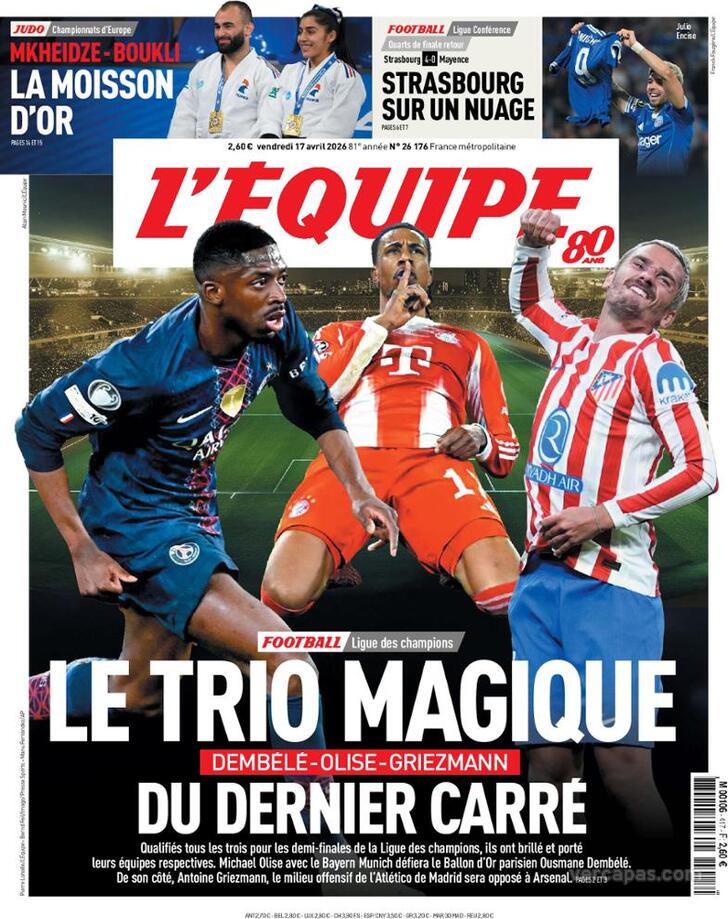 Capa L'�quipe - 2026-04-17