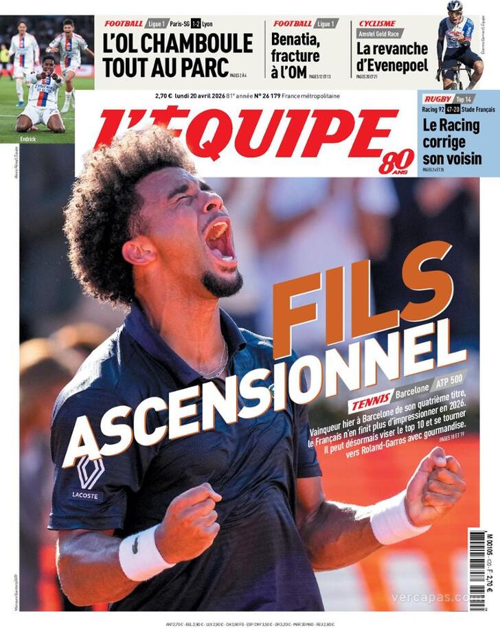 Capa L'�quipe - 2026-04-20