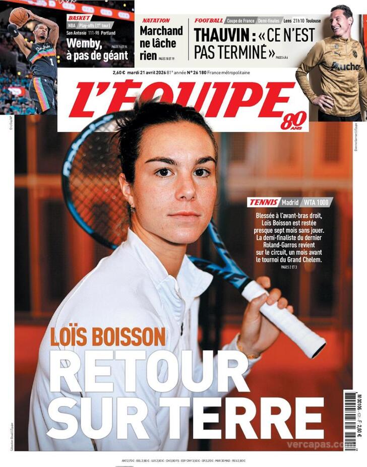 Capa L'�quipe - 2026-04-21