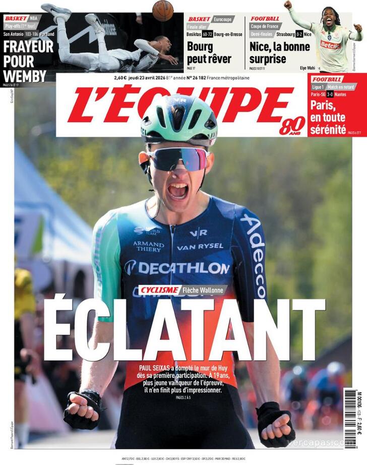 Capa L'�quipe - 2026-04-23