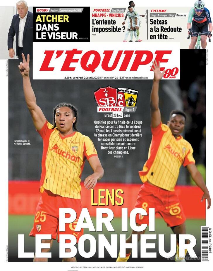 Capa L'�quipe - 2026-04-24