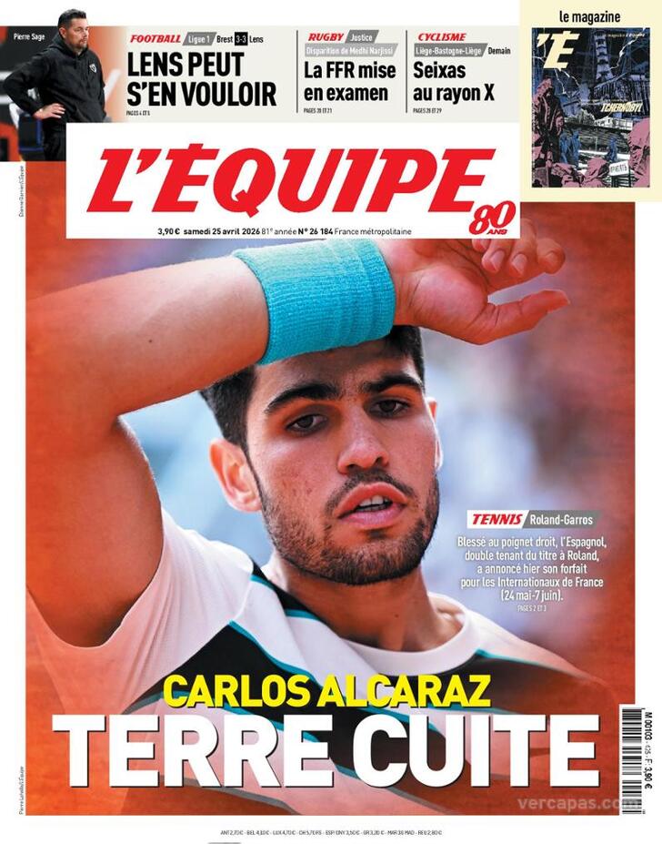 Capa L'�quipe - 2026-04-25