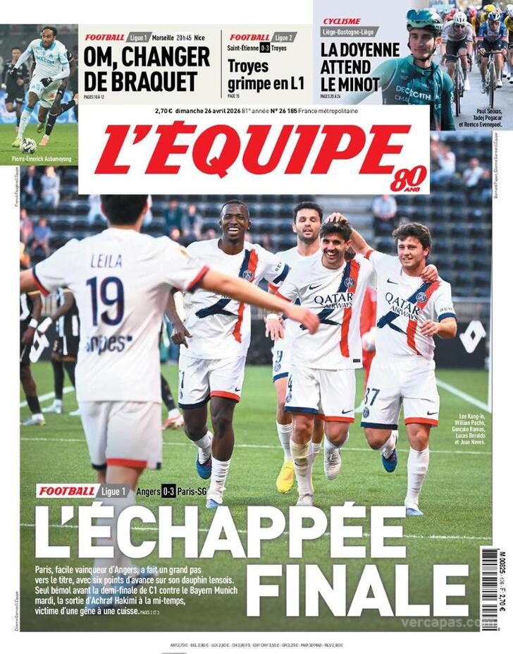 Capa L'�quipe - 2026-04-26