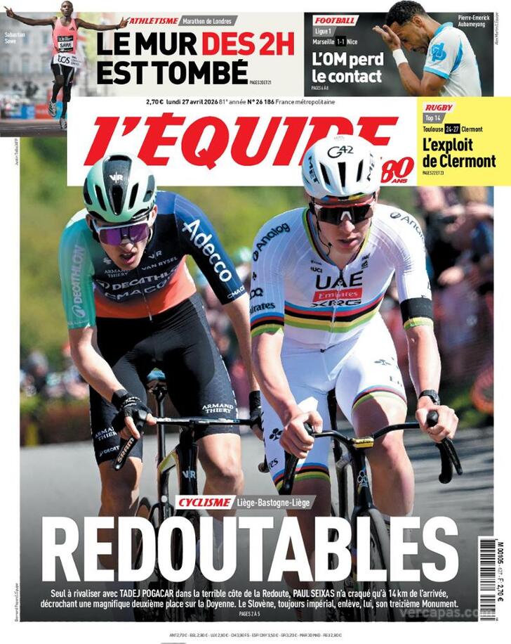 Capa L'�quipe - 2026-04-27