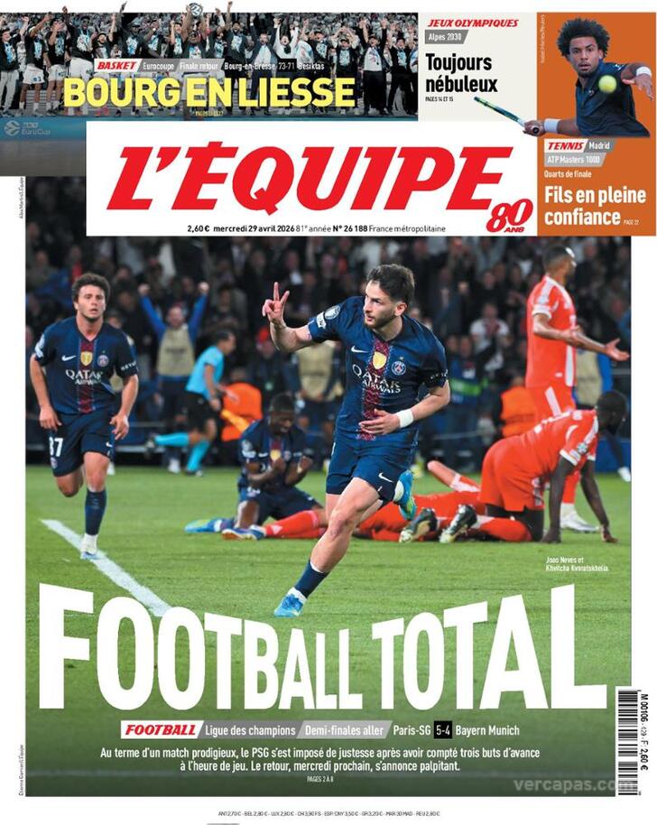 Capa L'�quipe - 2026-04-29