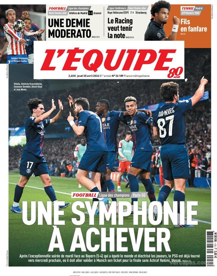 Capa L'�quipe - 2026-05-01