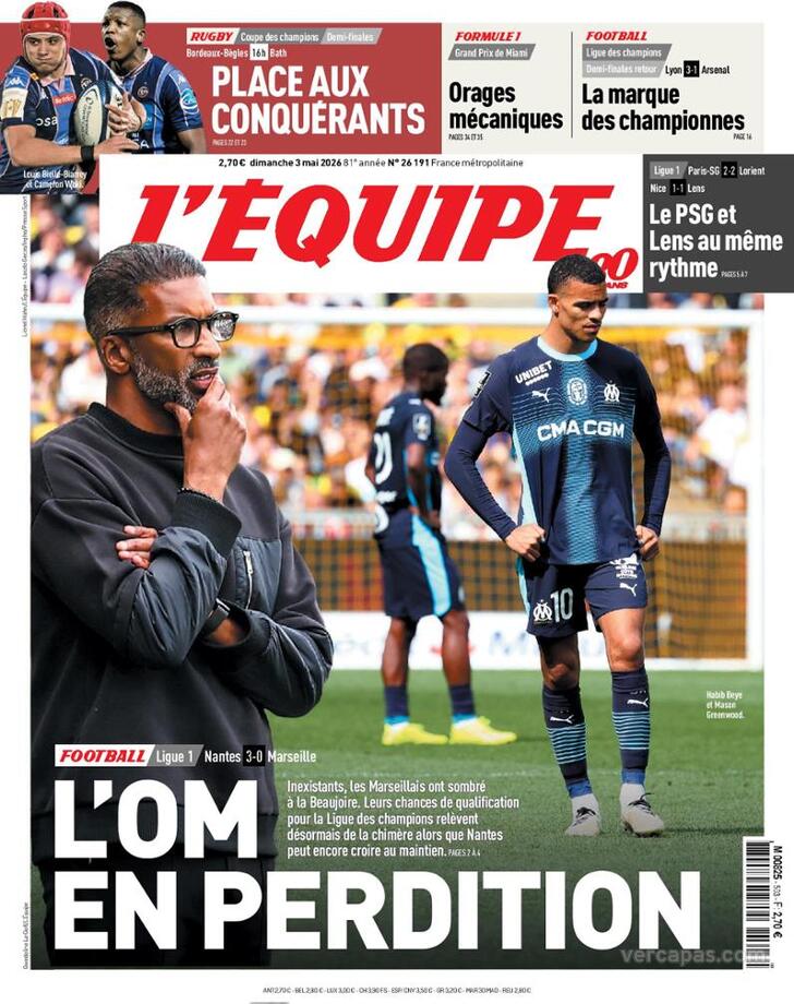 Capa L'�quipe - 2026-05-03