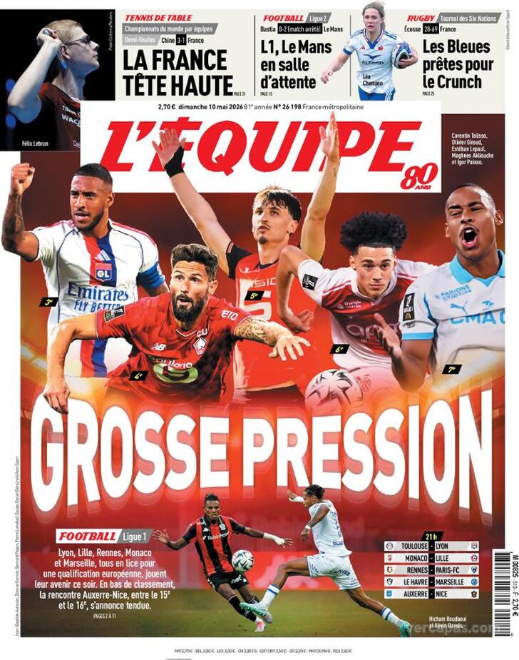 Capa L'�quipe - 2026-05-10