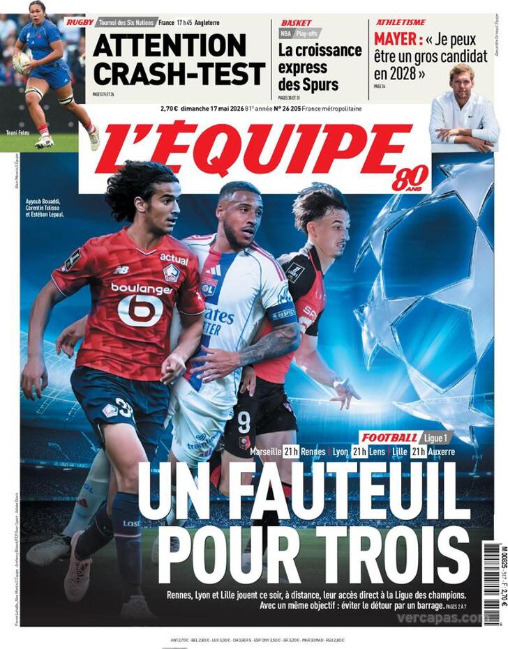 Capa L'�quipe - 2026-05-17