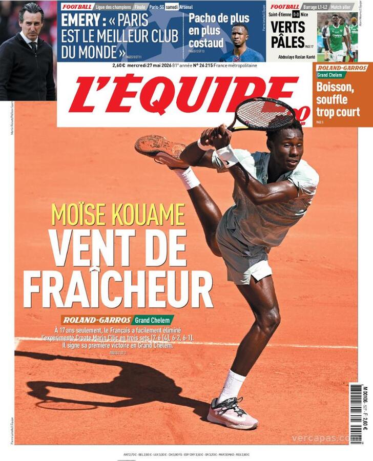 Capa L'�quipe - 2026-05-27